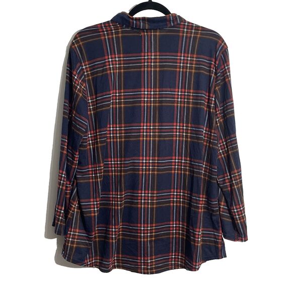 New York Laundry Plaid Red & Blue Flannel Style Tunic Plus Size 1X - Picture 2 of 10